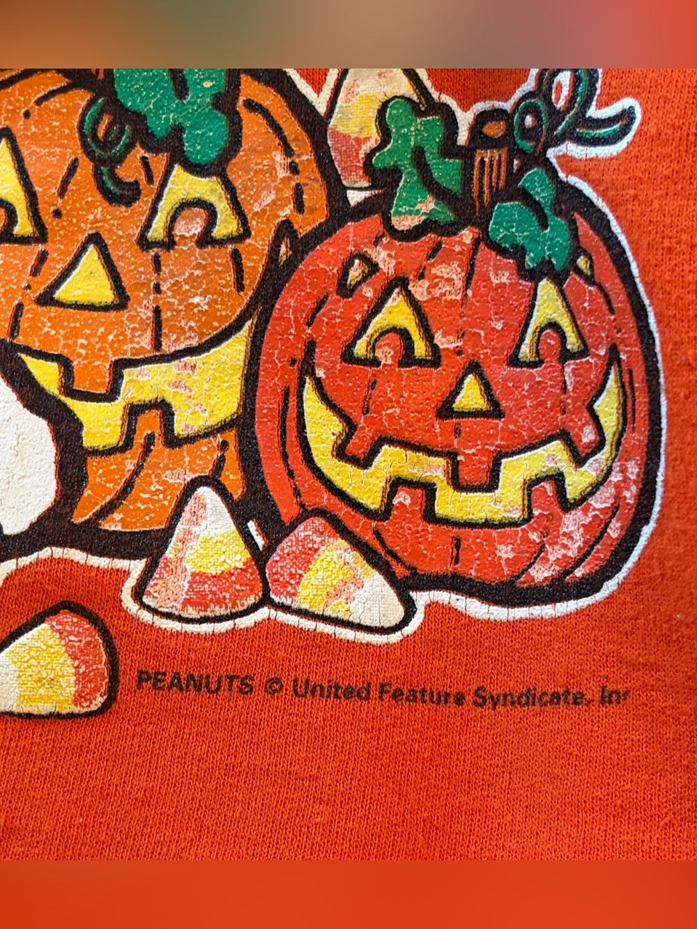 Vintage Peanuts Snoopy Halloween Sweater Crewneck Sweatshirt Size XL Baggy - Picture 7 of 7